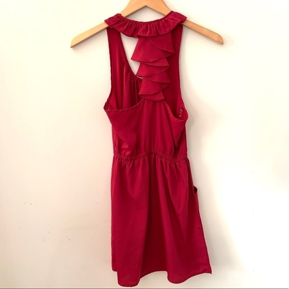 Imaginary Voyage Racerback Ruffle Dress Pockets S - Picture 2 of 6